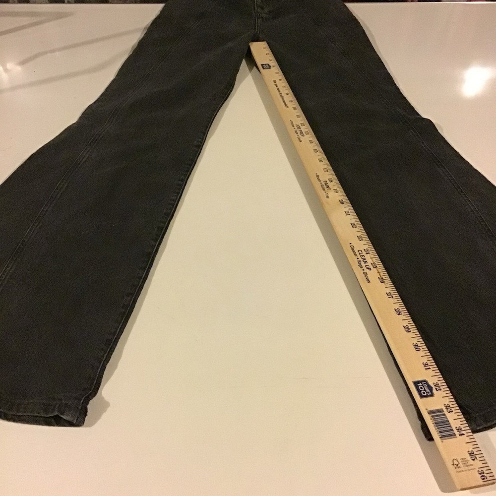 We The Free High Waisted Jeans Wide Leg Bell Bottom Womens Size 28 Faded Black - Picture 10 of 16